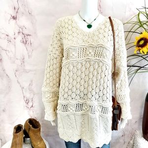 Vintage Victoria's Secret ramie cotton cable knit tunic sweater